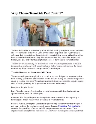 Termicide: Comprehensive Termite Pest Control Solutions for a Pest-Free Home