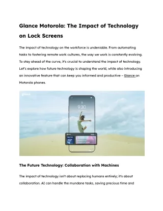 Glance Motorola_ The Impact of Technology on Lock Screens