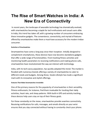 The Rise of Smart Watches in India