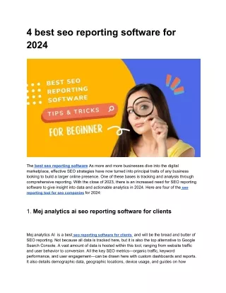 4 best seo reporting software for 2024