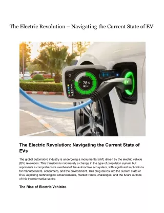 The Electric Revolution – Navigating the Current State of EV