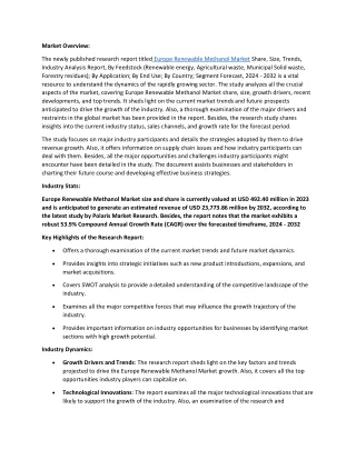 Europe Renewable Methanol Market