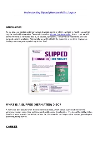Understanding Slipped (Herniated) Disc Surgery