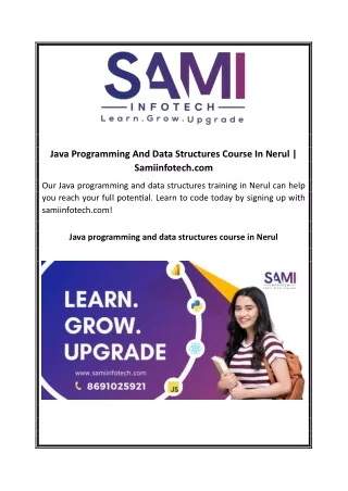 Java Programming And Data Structures Course In Nerul | Samiinfotech.com