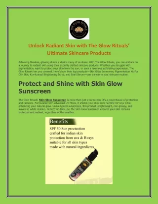 Unlock Radiant Skin with The Glow Rituals’ Ultimate Skincare Products