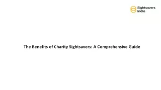 The Benefits of Charity Sightsavers A Comprehensive Guide