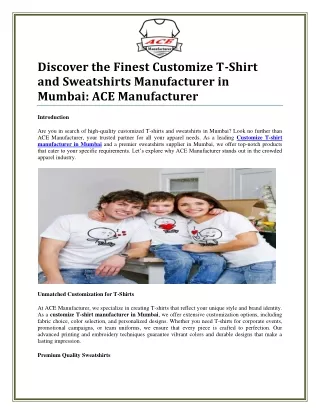 Premium Apparel Solutions by Top Customize T-Shirt Manufacturer in Mumbai