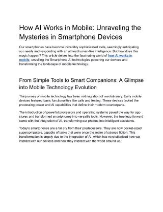 How AI Works in Mobile_ Unraveling the Mysteries in Smartphone Devices