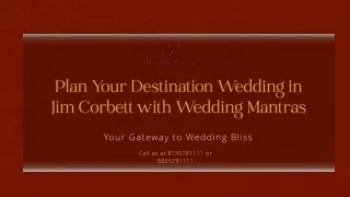 Experience the Magic of Wedding Venues in Jim Corbett