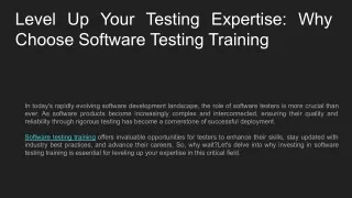 SOFTWARE TESTING TRAINING