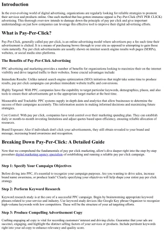 Breaking Down Pay-Per-Click: A Guide to Effective Digital Advertising And Market