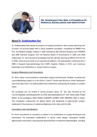 Best Gastrointestinal Surgeon in Kolkata, West Bengal