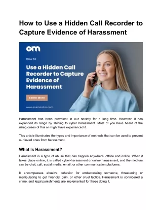 How to Use a Hidden Call Recorder to Capture Evidence of Harassment