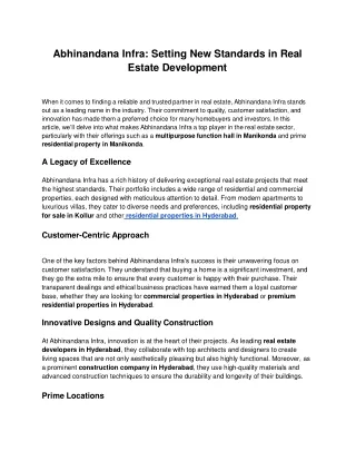 Abhinandana Infra_ Setting New Standards in Real Estate Development