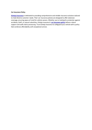 Car Insurance Policy