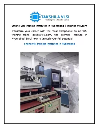 Online Vlsi Training Institutes In Hyderabad  Takshila