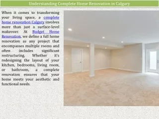 Understanding Complete Home Renovation in Calgary