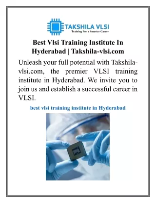 Best Vlsi Training Institute In Hyderabad  Takshila-vlsi