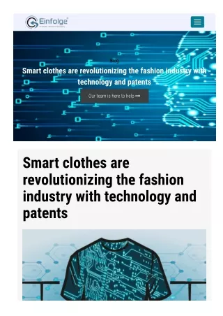 Smart clothes are revolutionizing the fashion industry with technology and patents