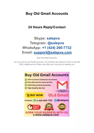 Buy Old Gmail Accounts