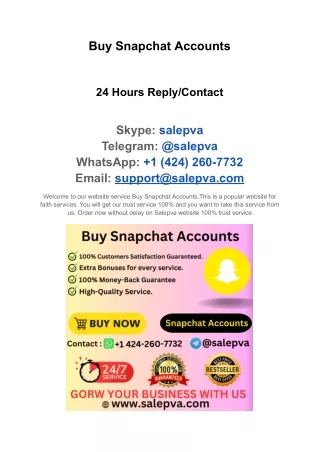 Buy Snapchat Accounts