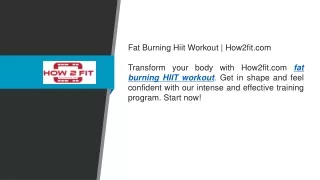 Fat Burning Hiit Workout  How2fit.com