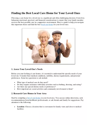 Local Care Homes