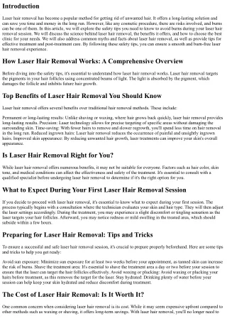 Avoiding Burns During Your Laser Hair Removal Session: Safety Tips