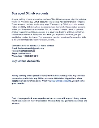 Best Site Buy aged Github accounts