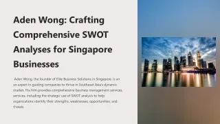 Aden Wong Crafting Comprehensive SWOT Analyses for Singapore Businesses