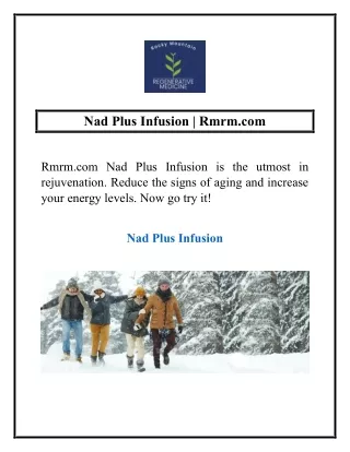 Nad Plus Infusion | Rmrm.com