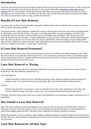 How Unpleasant is Laser Hair Removing? What to anticipate.