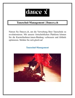 Tanzschul-Management | Dancex.ch