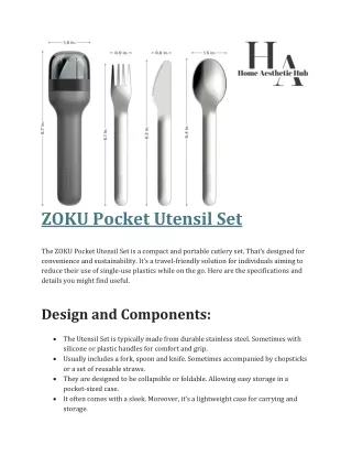 ZOKU Pocket Utensil Set