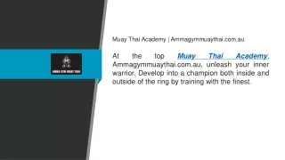 Muay Thai Academy  Ammagymmuaythai.com.au