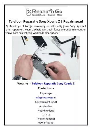 Telefoon Reparatie Sony Xperia Z | Repairngo.nl