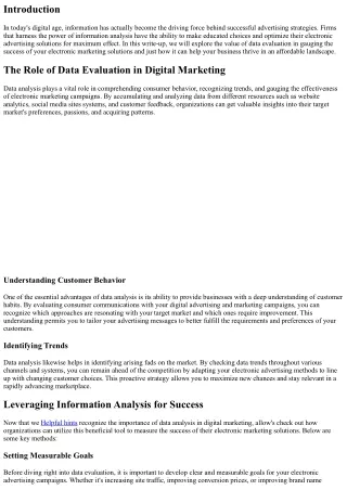 The Significance of Information Analysis in Measuring Success of Your Digital Ad