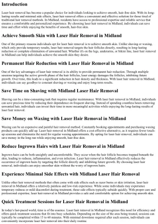 Save Time and Effort: Laser Hair Removal in Midland