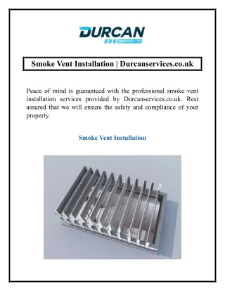 Smoke Vent Installation | Durcanservices.co.uk