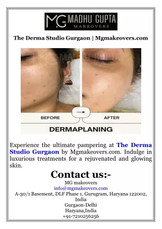 The Derma Studio Gurgaon  Mgmakeovers.com