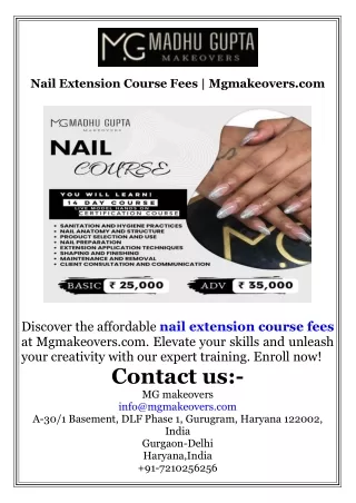 Nail Extension Course Fees  Mgmakeovers.com