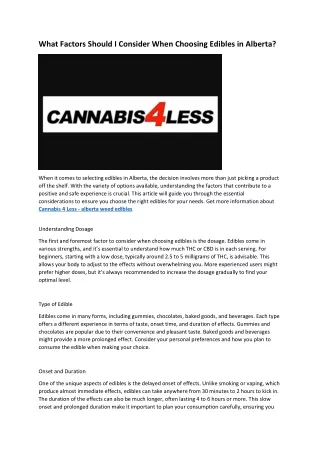 24 Cannabis 4 Less - edibles alberta