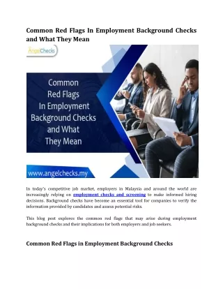 Common Red Flags In Employment Background Checks and What They Mean