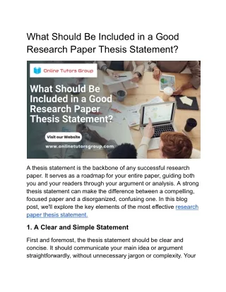 What Should Be Included in a Good Research Paper Thesis Statement_