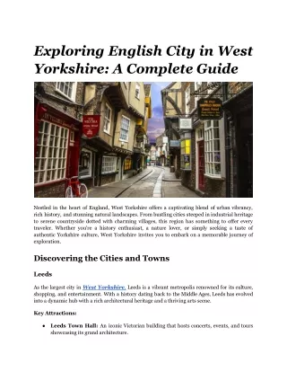 Exploring English City in West Yorkshire_ A Complete Guide