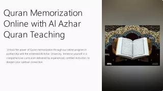 Quran Memorization Online with Al Azhar Quran Teaching