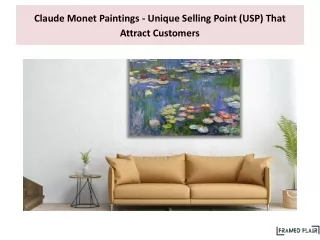 Claude Monet Paintings - Unique Selling Point (USP) That Attract Customers