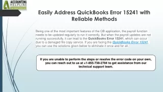 Most effective solution for fixing QuickBooks Desktop Error 15241