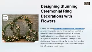 Designing Stunning Ceremonial Ring Decorations with Flowers