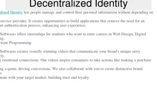 Decentralized Identity